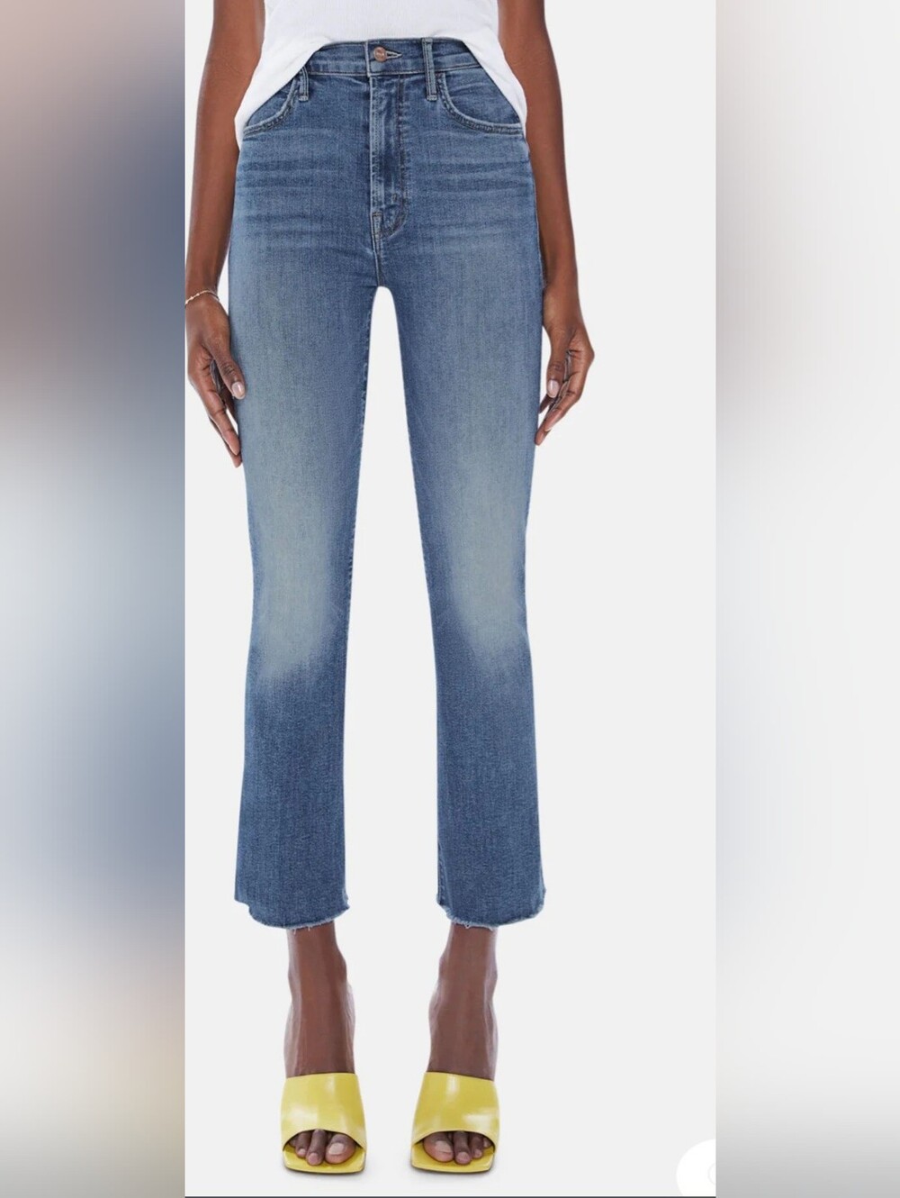 MOTHER The Hustler Ankle Cropped Fray Jeans Healing Jar Size 27 GUC Revolve